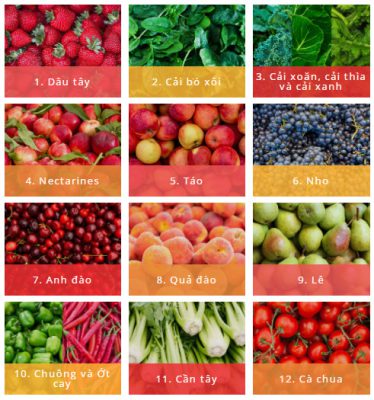 12 loại rau quả “bẩn” nhất bạn cần nên biết.